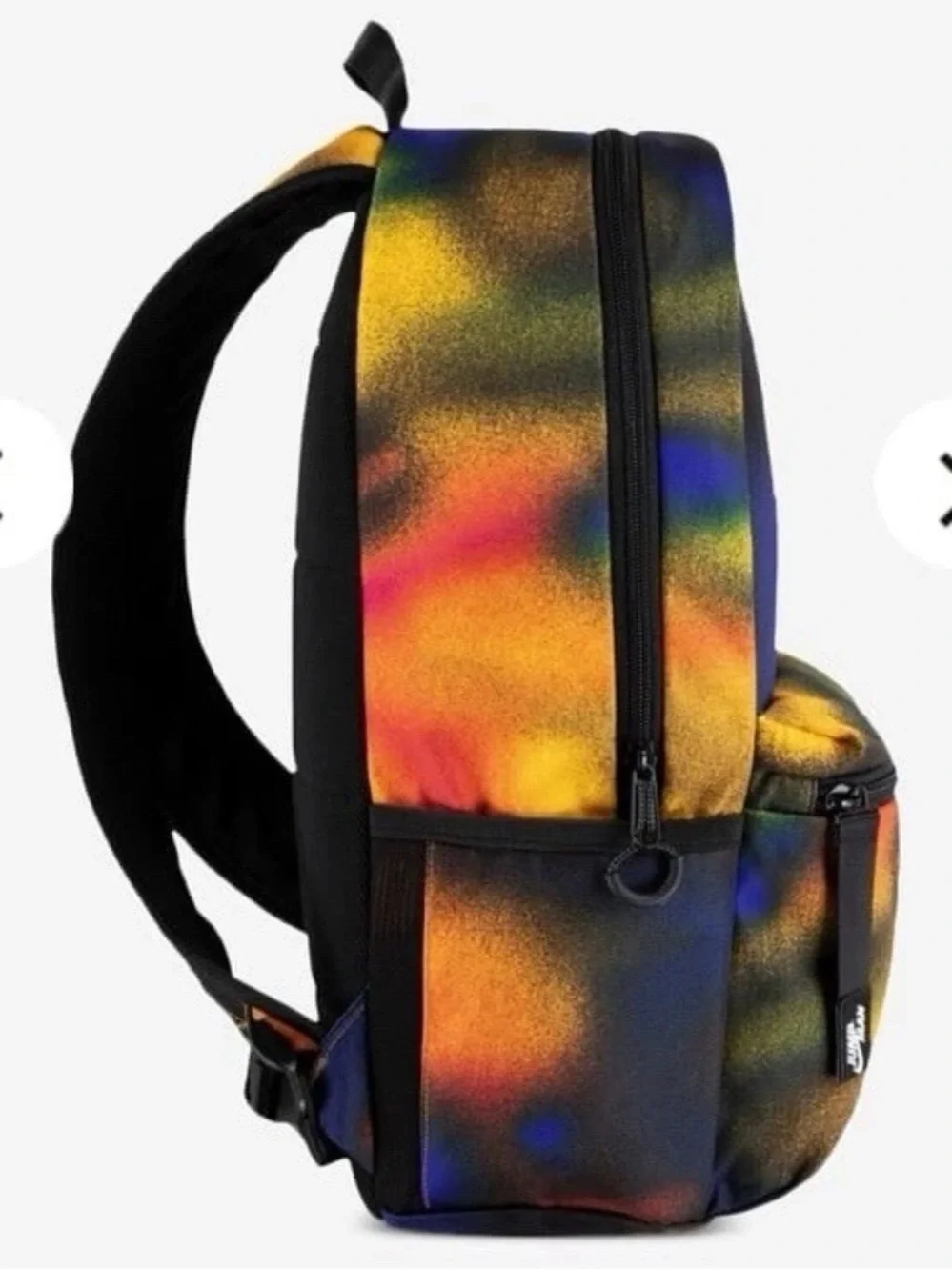 Jordan Black Backpack with Red, Blue, Orange and Gold Spray Accents